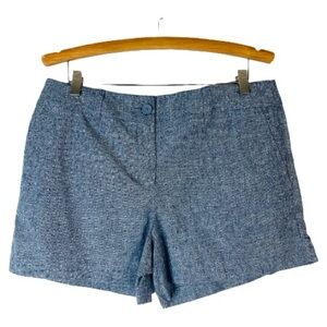 NWT Loft blue linen coastal preppy shorts 8